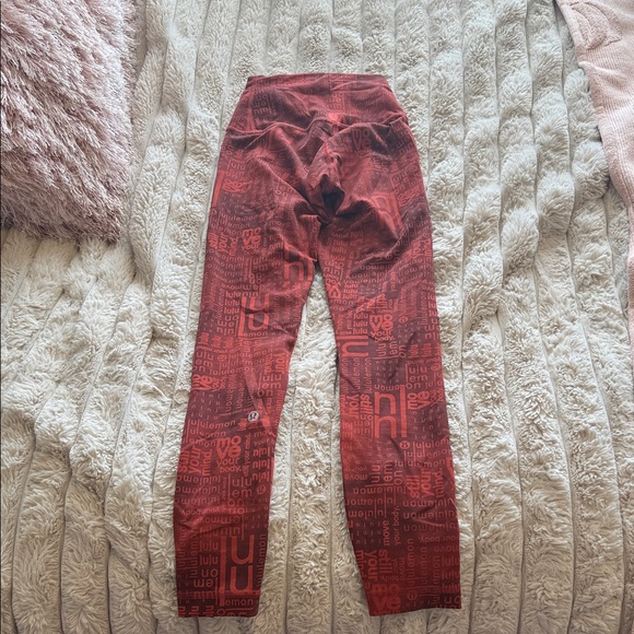 Lululemon Athletica Red Textured Leggings - Picture 2 of 5